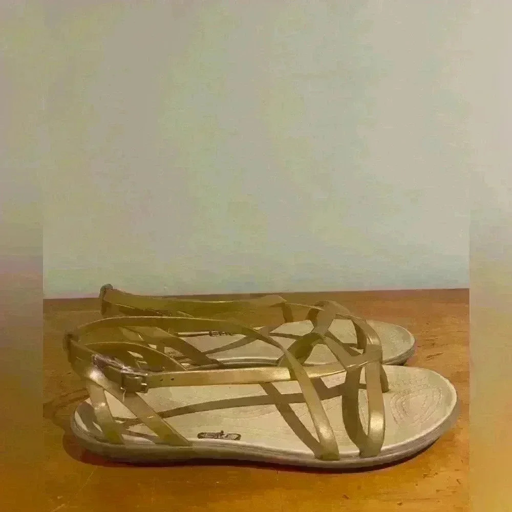 Crocs | Women's Sandals | Gold | Criss Cross | - Picture 3 of 5